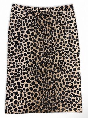 Leopard Dot Pencil Skirt - Black on Tan